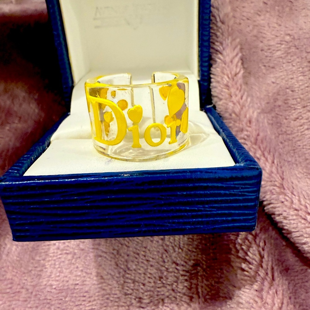 Christian Dior Lucite Yellow Resin Ring